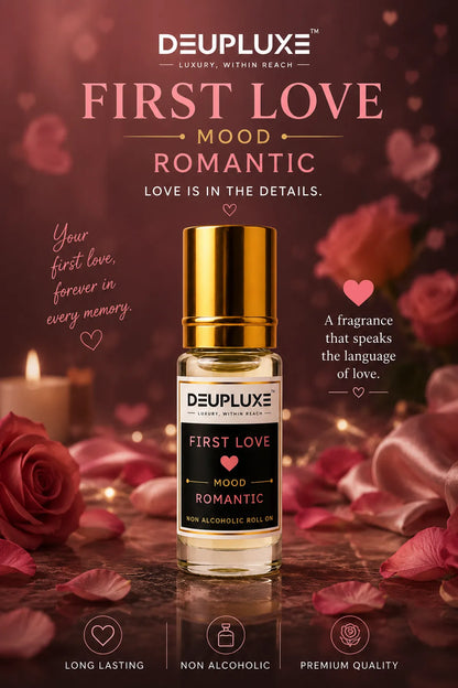 Deupluxe First Love | Romantic | Rose & Floral | Non Alcoholic Roll On Perfume (4 ML)