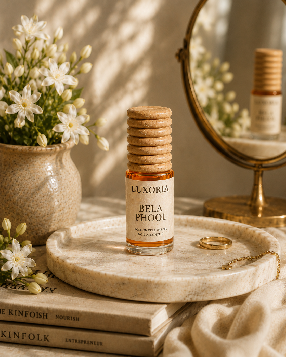 Luxoria Bela Phool (Jasmine) Attar | Premium Non-Alcoholic Roll-On Perfume Oil | Long Lasting Floral Fragrance | 7 ML