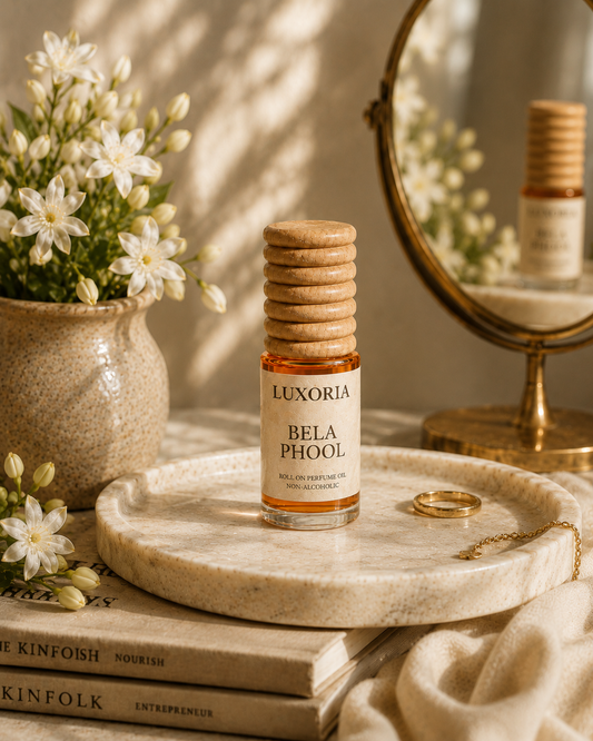 Luxoria Bela Phool (Jasmine) Attar | Premium Non-Alcoholic Roll-On Perfume Oil | Long Lasting Floral Fragrance | 7 ML