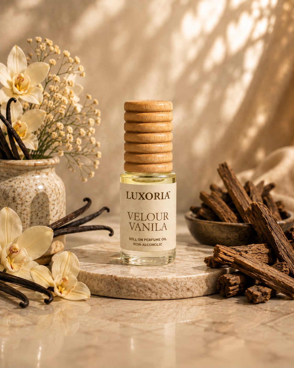 Luxoria Velour Vanila Attar | Long Lasting Premium Non-Alcoholic Roll On Perfume Oil | Vanilla Oud Fragrance | 7 ML