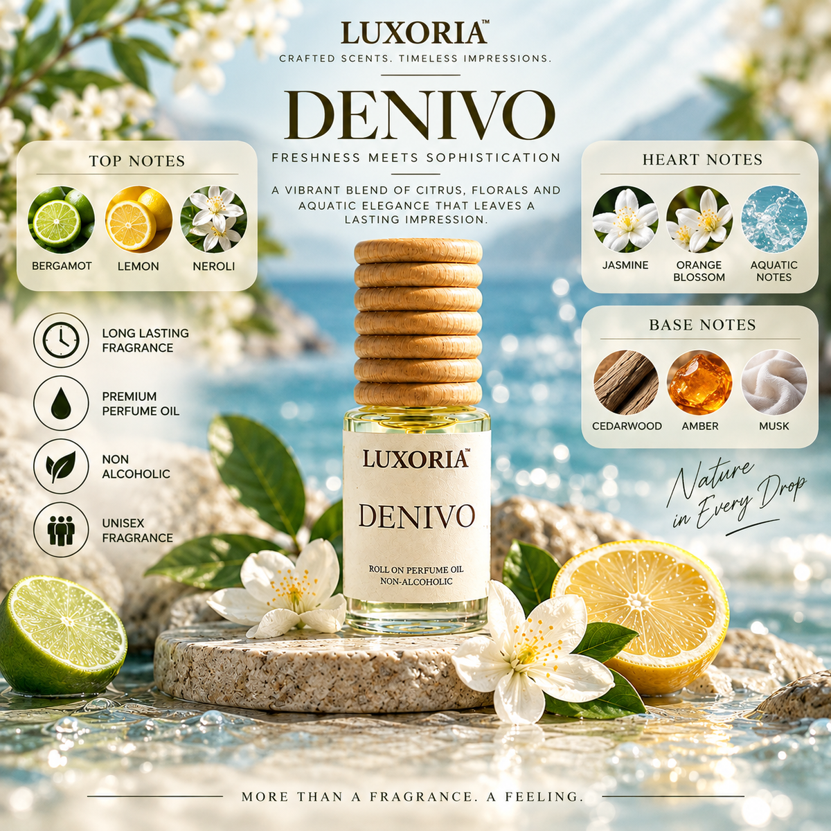 Luxoria Denivo Attar – Premium Non-Alcoholic Roll-On Perfume Oil