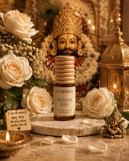 Luxoria Shyam Ras Attar | Premium Non Alcoholic Roll On Perfume Oil | Inspired by Khatu Shyam Ji | 7 ML