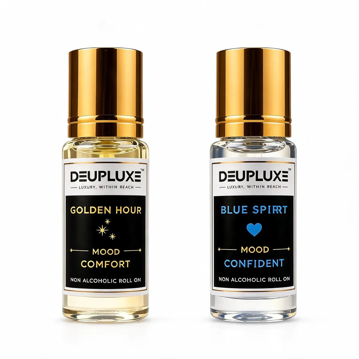 Day To Night Combo- Golden Hour + Blue Spirit I Non Alcoholic Roll-On Perfume Pack Of 2 (8 ML)
