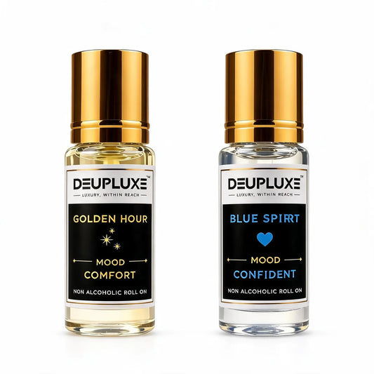 Day To Night Combo- Golden Hour + Blue Spirit I Non Alcoholic Roll-On Perfume Pack Of 2 (8 ML)