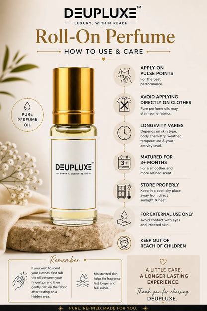 Deupluxe First Love | Romantic | Rose & Floral | Non Alcoholic Roll On Perfume (4 ML)