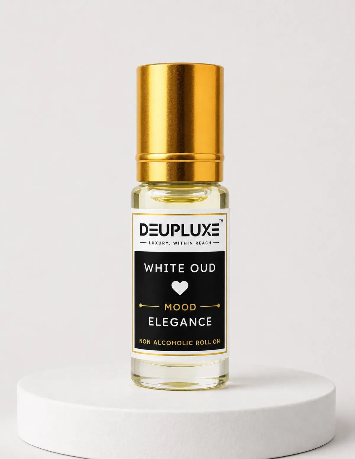 Deupluxe White Oud | Elegance | White Oud And Musk | Non Alcoholic Roll On Perfume (4 ML)