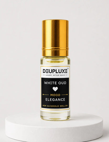 Deupluxe White Oud | Elegance | White Oud And Musk | Non Alcoholic Roll On Perfume (4 ML)