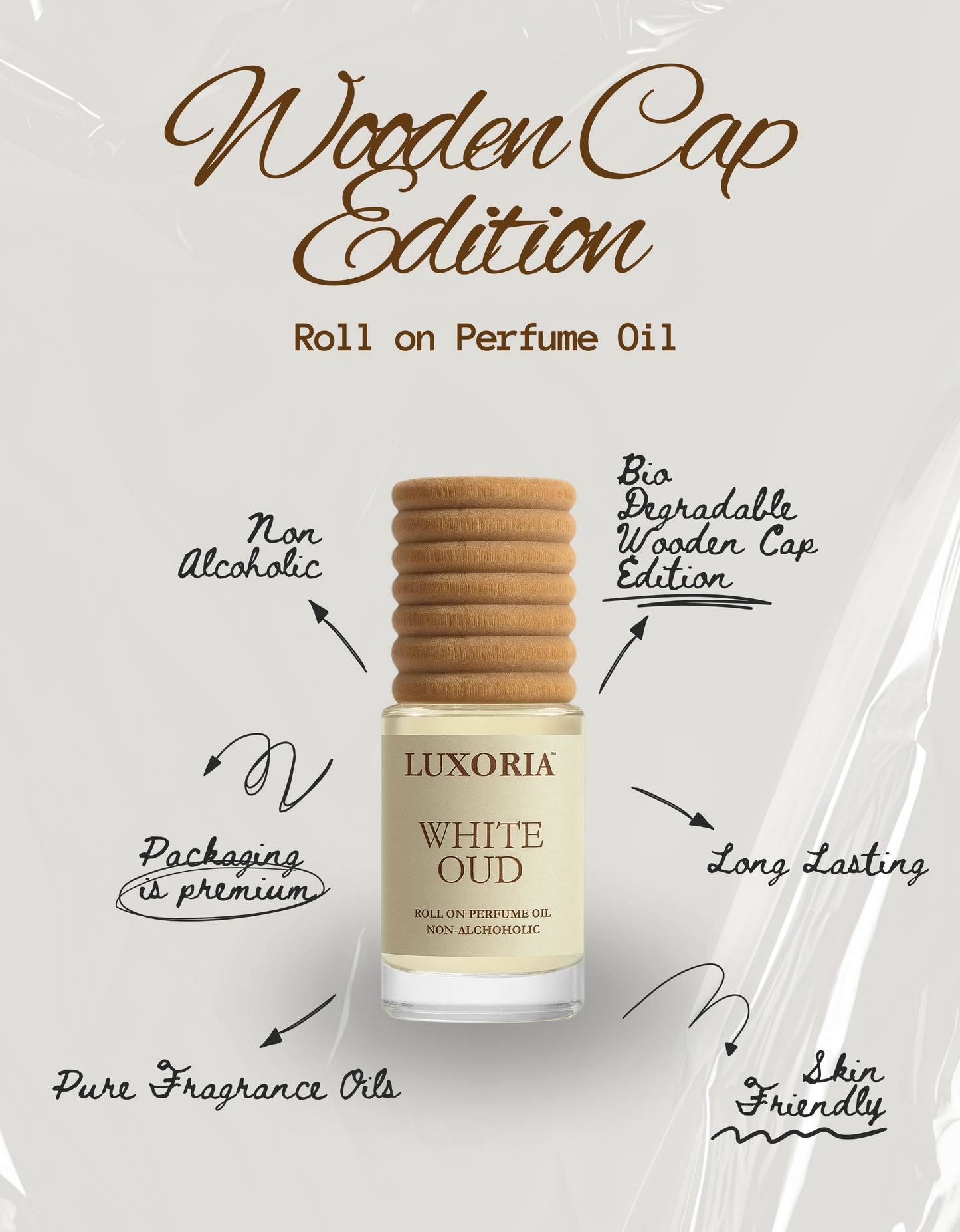 Luxoria White Oud Attar | Premium Non-Alcoholic Roll-On Perfume Oil | Long Lasting Woody Oud Fragrance | 7 ML