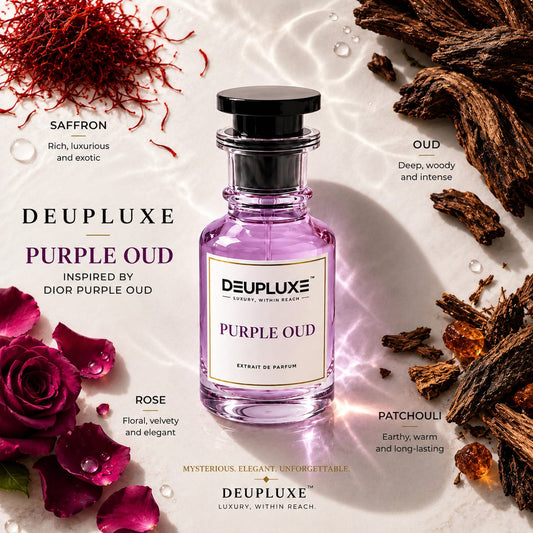 Deupluxe Purple Oud | Inspired by Dior Purple Oud | Sweet Orange, Pink Pepper & Saffron | Extrait de Parfum (50 ML)