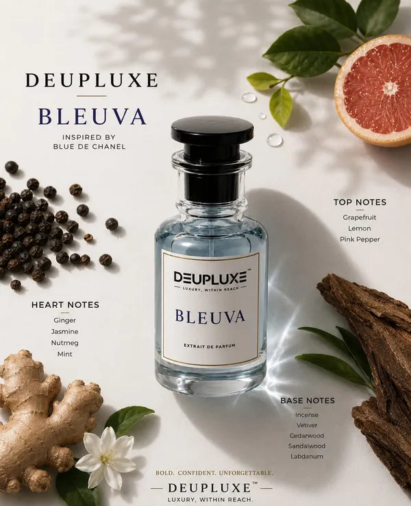 Deupluxe Bleuva | Inspired By Bleu D Chanel | Grapefruit, Lemon & Mint | Extrait De Parfum