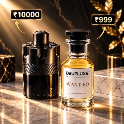 Deupluxe Want-Ed | Inspired By The Most Wanted | Cardamom, Toffee & Amberwood | Extrait De Parfum (50 ML)