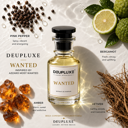Deupluxe Want-Ed | Inspired By The Most Wanted | Cardamom, Toffee & Amberwood | Extrait De Parfum (50 ML)