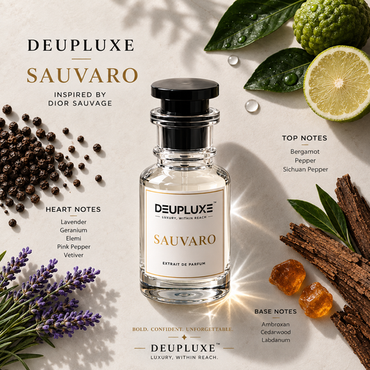 Deupluxe Sauvaro | Inspired By Sauvage | Bergamot & Pepper | Extrait De Parfum (50 ML)
